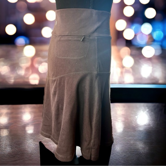 Athleta Women’s Fit Flare Everyday Skirt Brown Illusion Slit Zip Pocket XXS - Picture 8 of 11